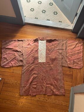 Vintage Authentic Silk Kimono Haori in Rose Bronze